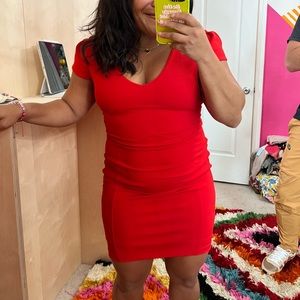 EXPRESS OFFICE-FRIENDLY RED DRESS